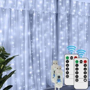 600 LED Fairy 8 Modes Waterproof String Twinkle Window Lights USB Powered 2 Pack